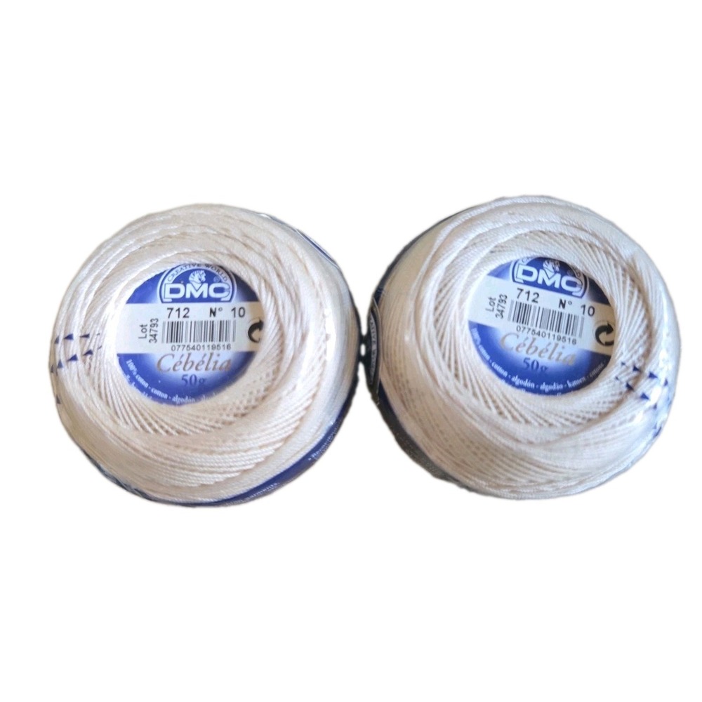 Cebelia DMC Size 10 Crochet Thread 284 Yard 3 Cord Made In France Lot of 2 #712